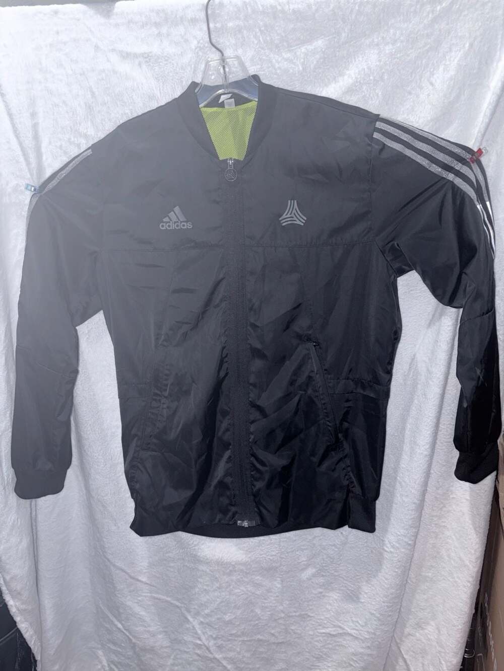 Adidas Jacket Size M Black Track Windbreaker Full Zip